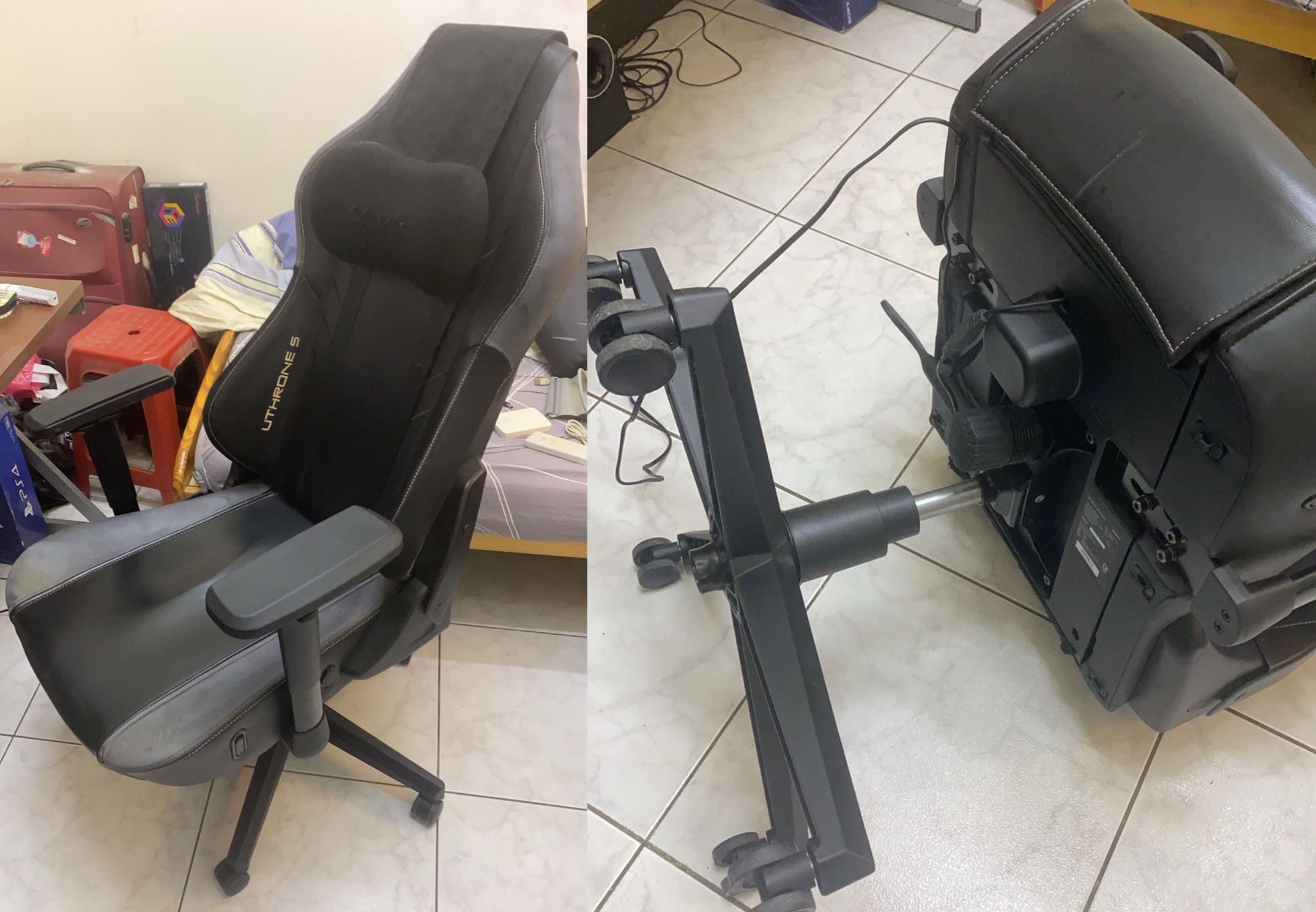 電競椅往右傾斜和異音問題