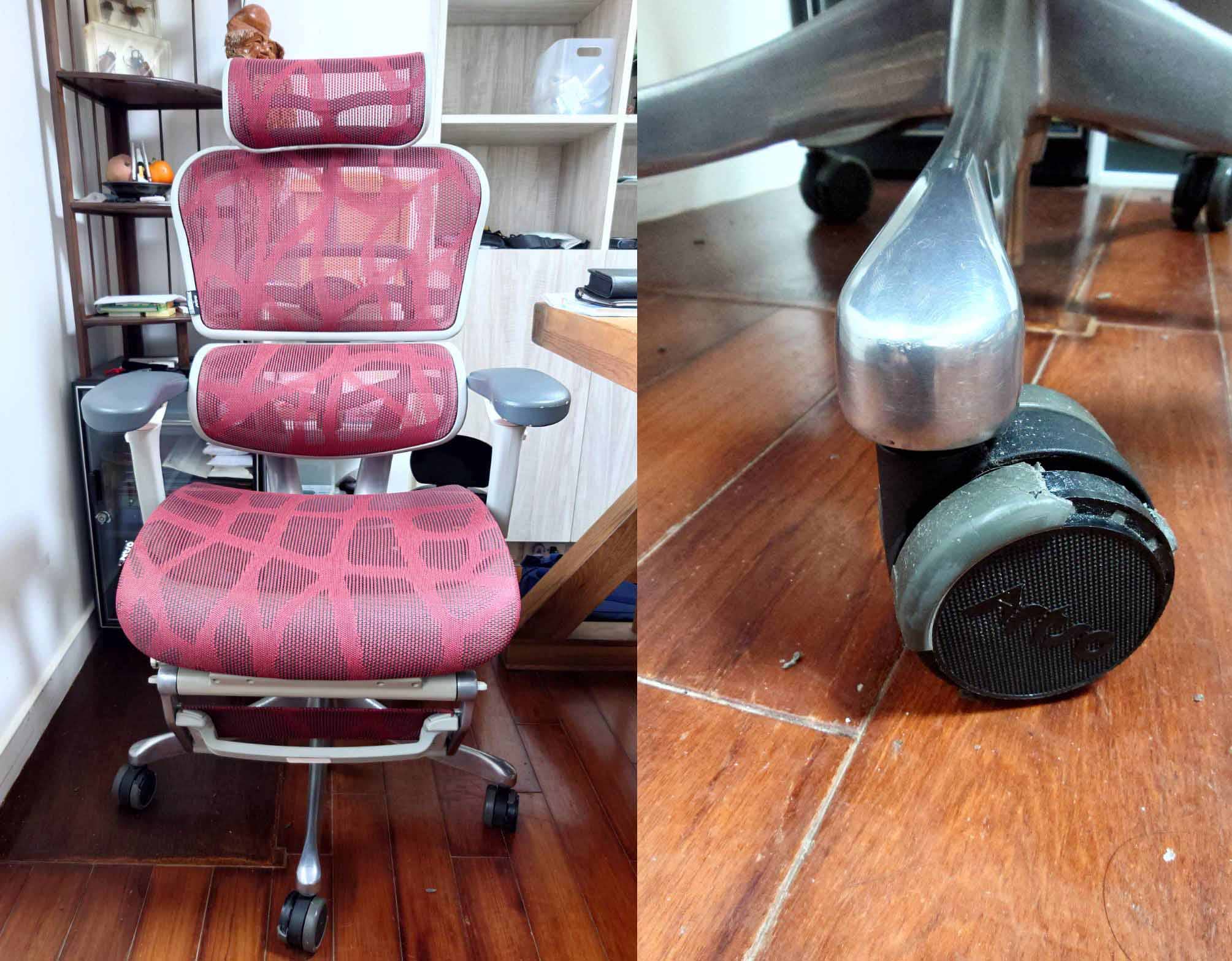 人體工學椅PU輪損壞，師傅到府更換新滾輪