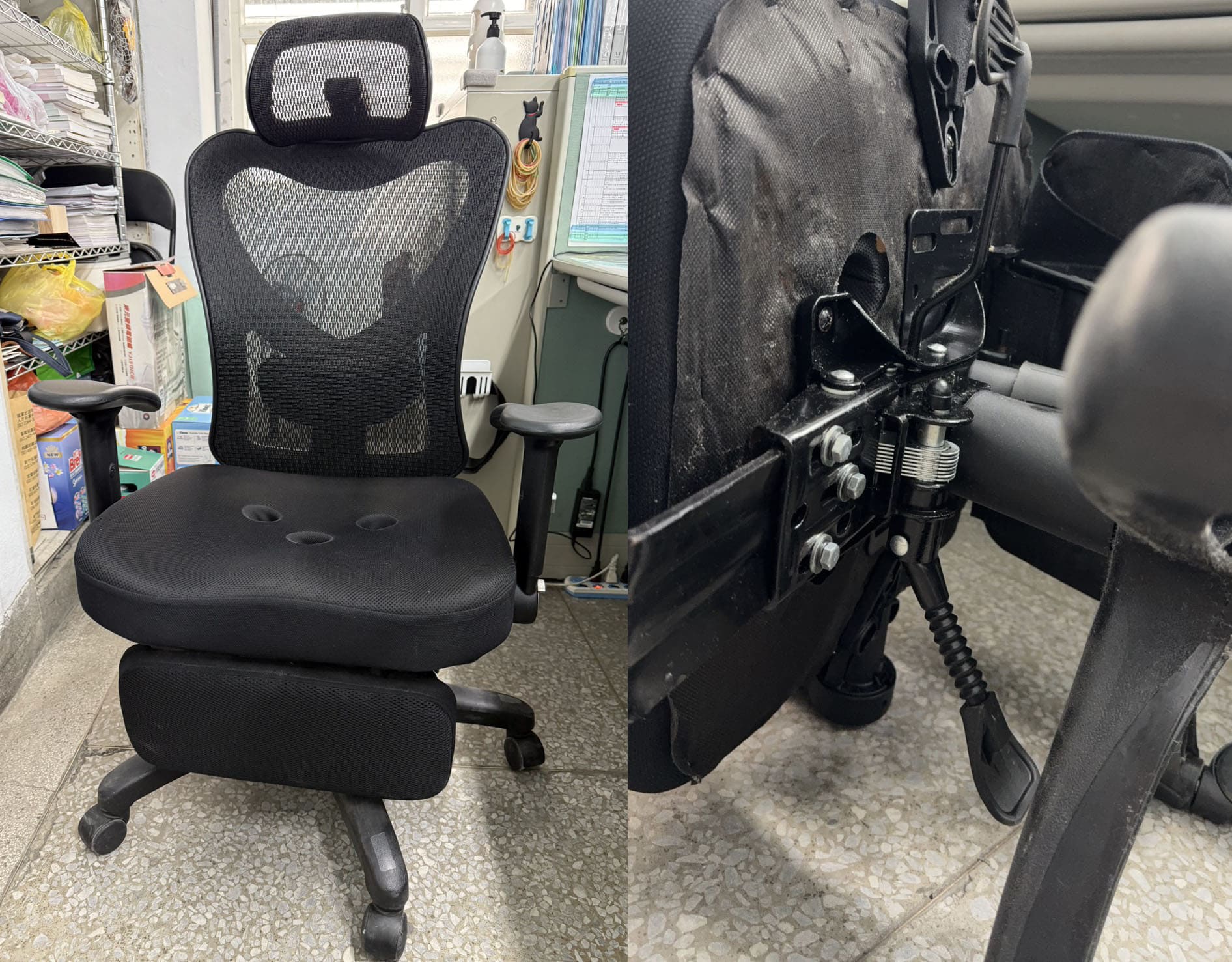 人體工學椅異音，底盤與氣壓棒磨損造成的異音