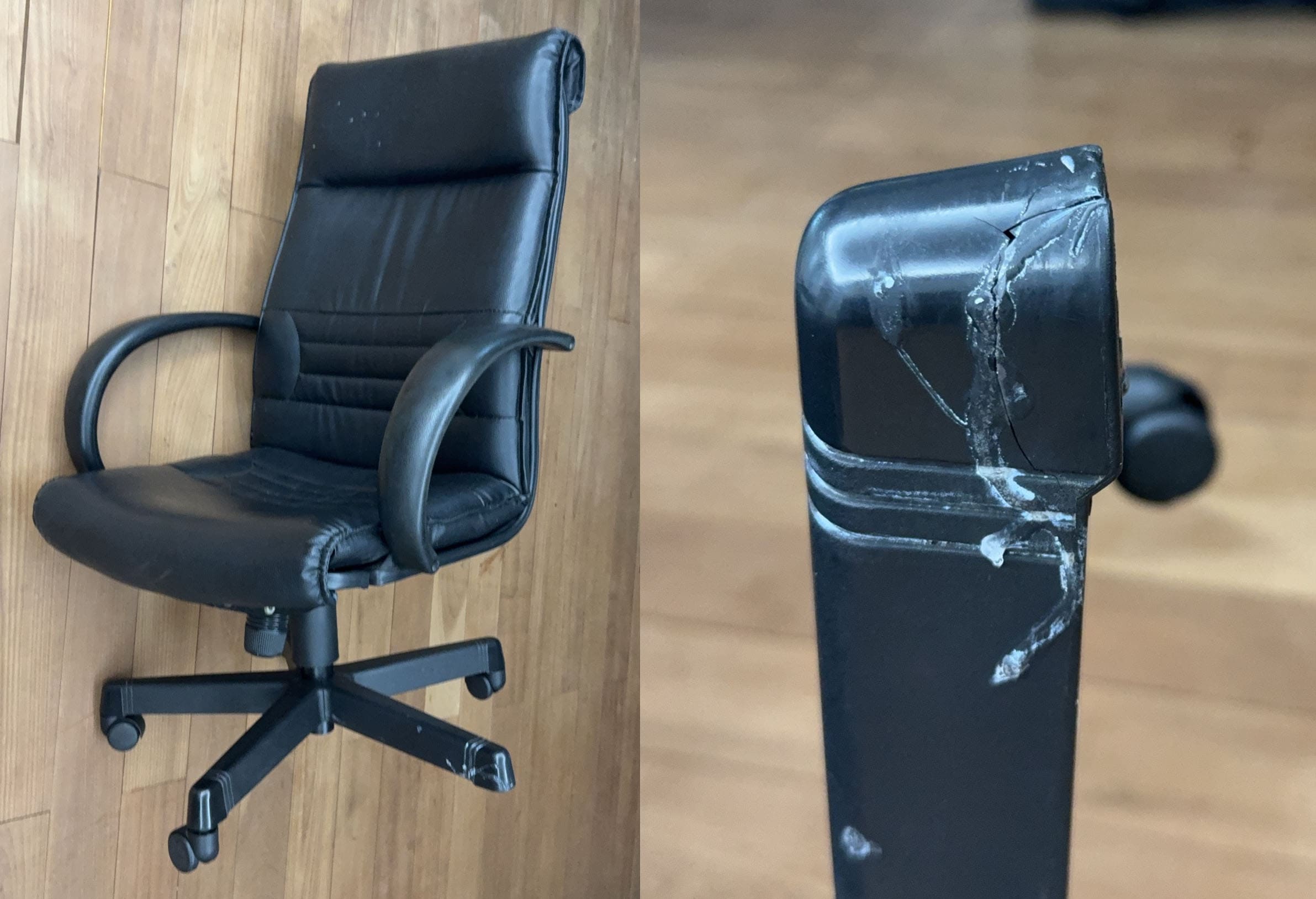 皮革辦公椅腳架斷裂怎麼辦