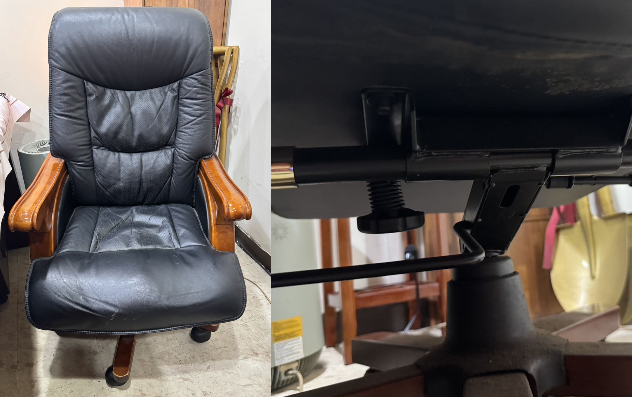 董事長椅更換氣壓棒，師傅到府維修