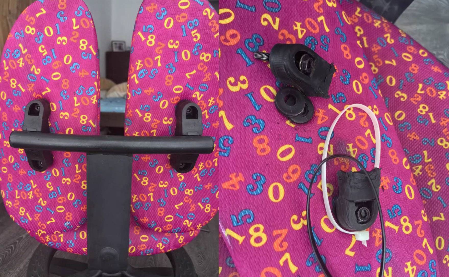 HUGM哈根雙背椅鈕鈕損壞